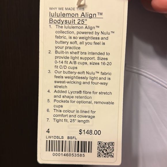 Lululemon Align Bodysuit 25" Blissful Blue NWT Yoga size 4  ☁️ 🌊💧💦💨 - Picture 6 of 9